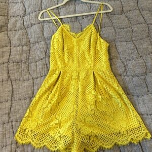 Women’s Gianni Bini Yellow Lace Romper
